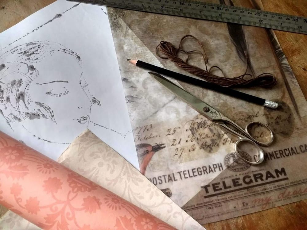 Using a monoprint to create the note cards - image 1 - student project