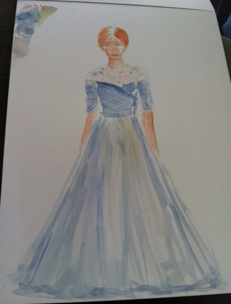 Watercolor Drawing - Night on the Town in a Gown - image 1 - student project