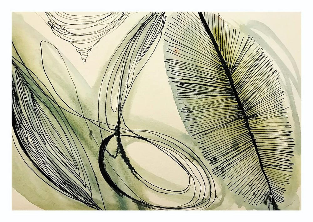 Watercolor Botanicals with Ink Details - image 2 - student project