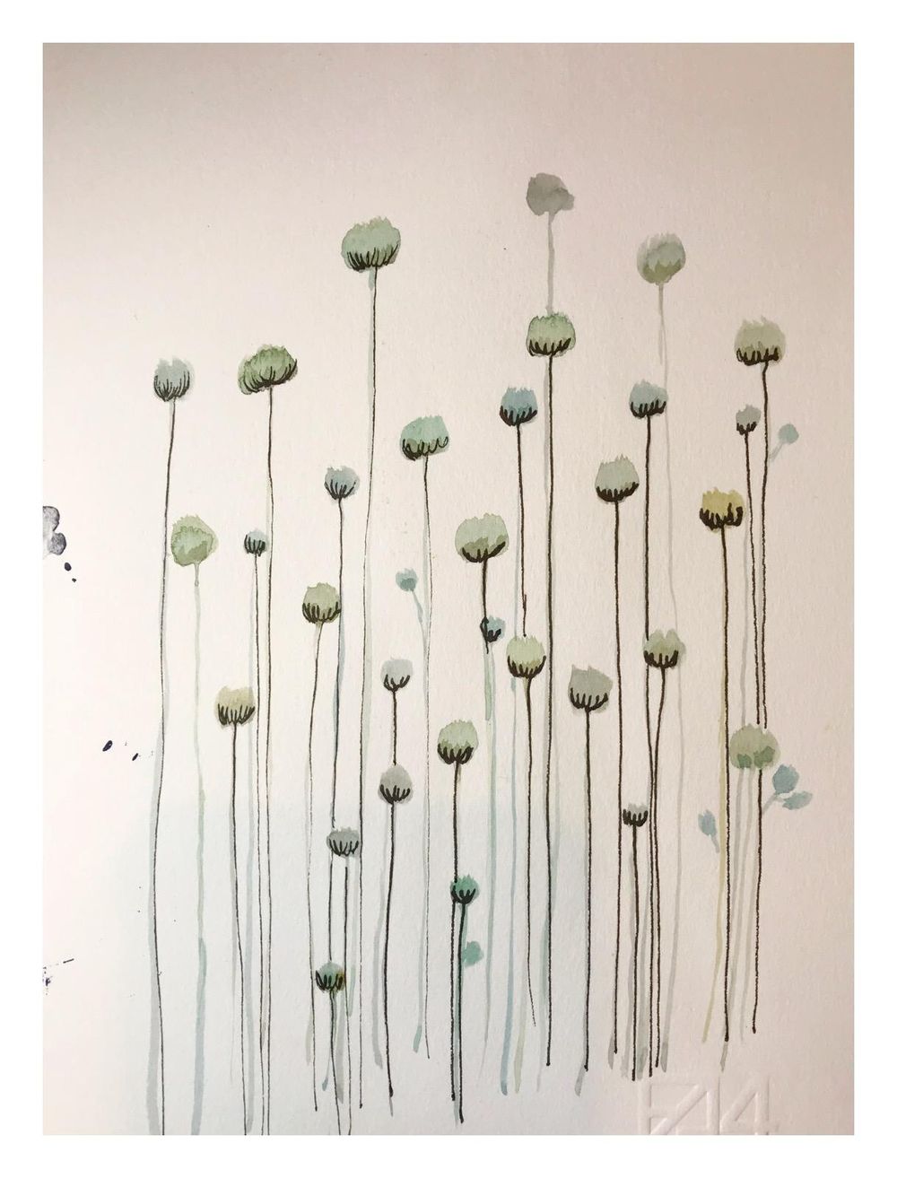 Watercolor Botanicals with Ink Details - image 1 - student project