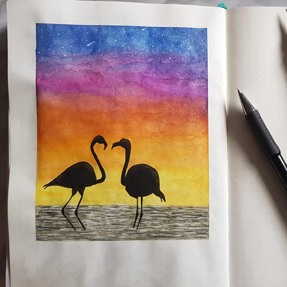 Watercolour Sunset - image 1 - student project