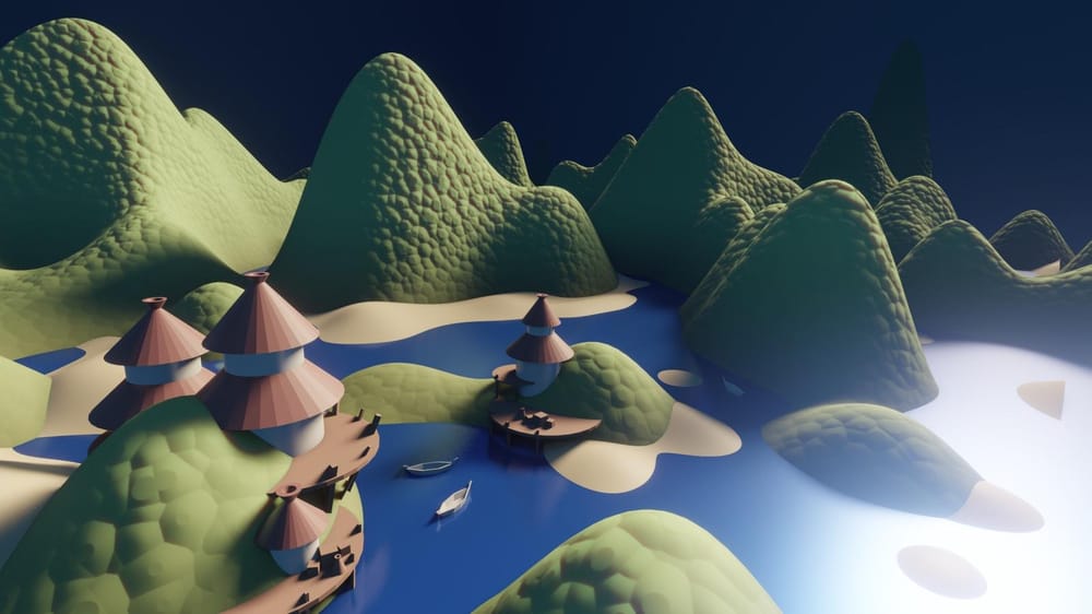 The Huts - blender draft - image 1 - student project