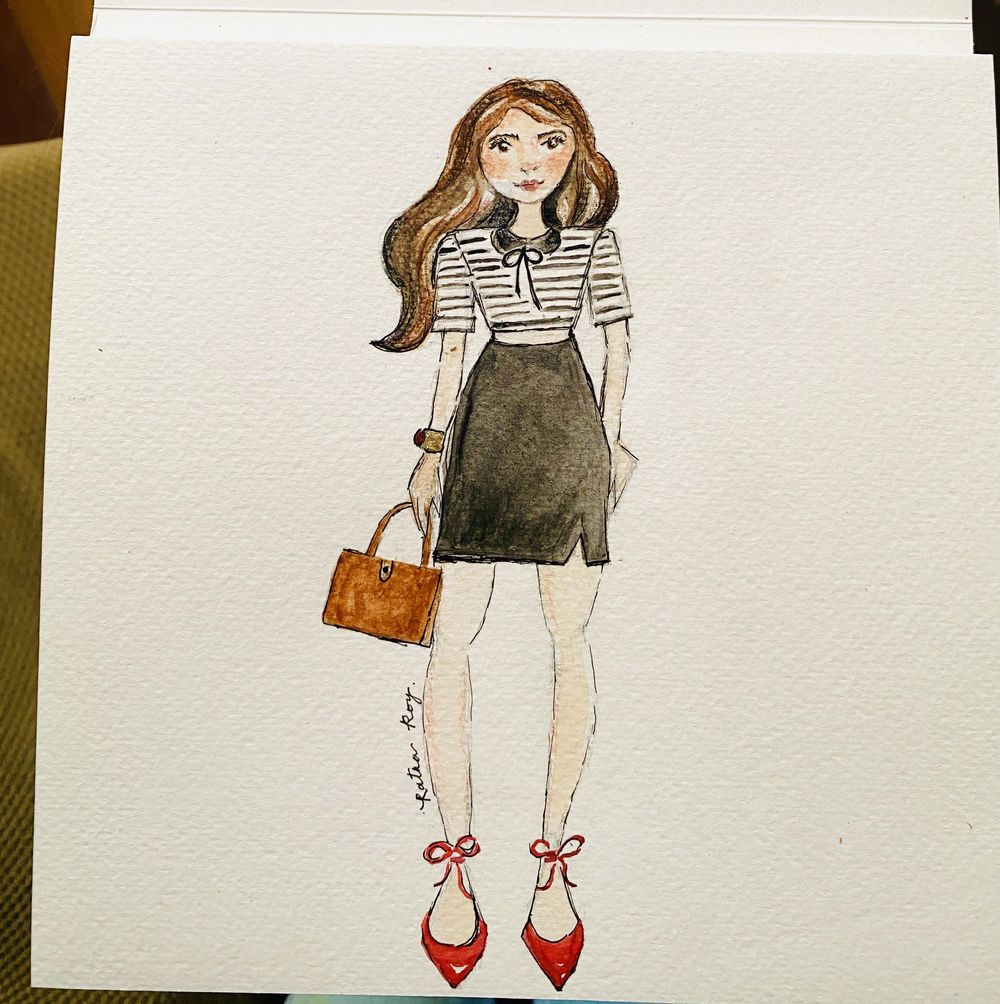 My first fashion illustration on Skillshare - image 1 - student project