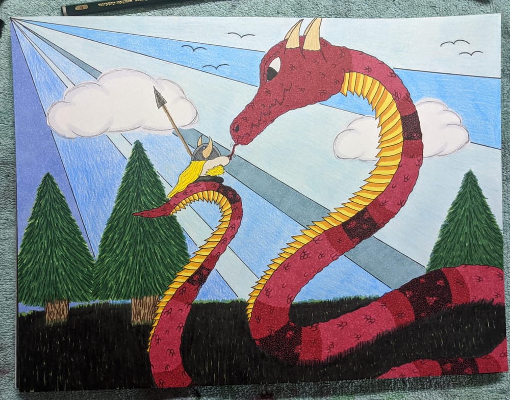 Tiny Viking vs. the Midgard Serpent - image 1 - student project