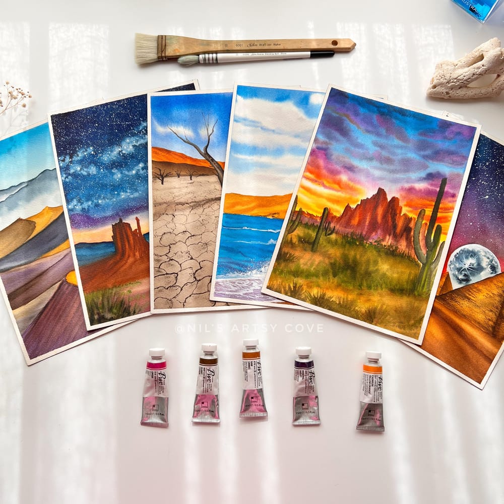 Watercolor Desertscapes - image 1 - student project