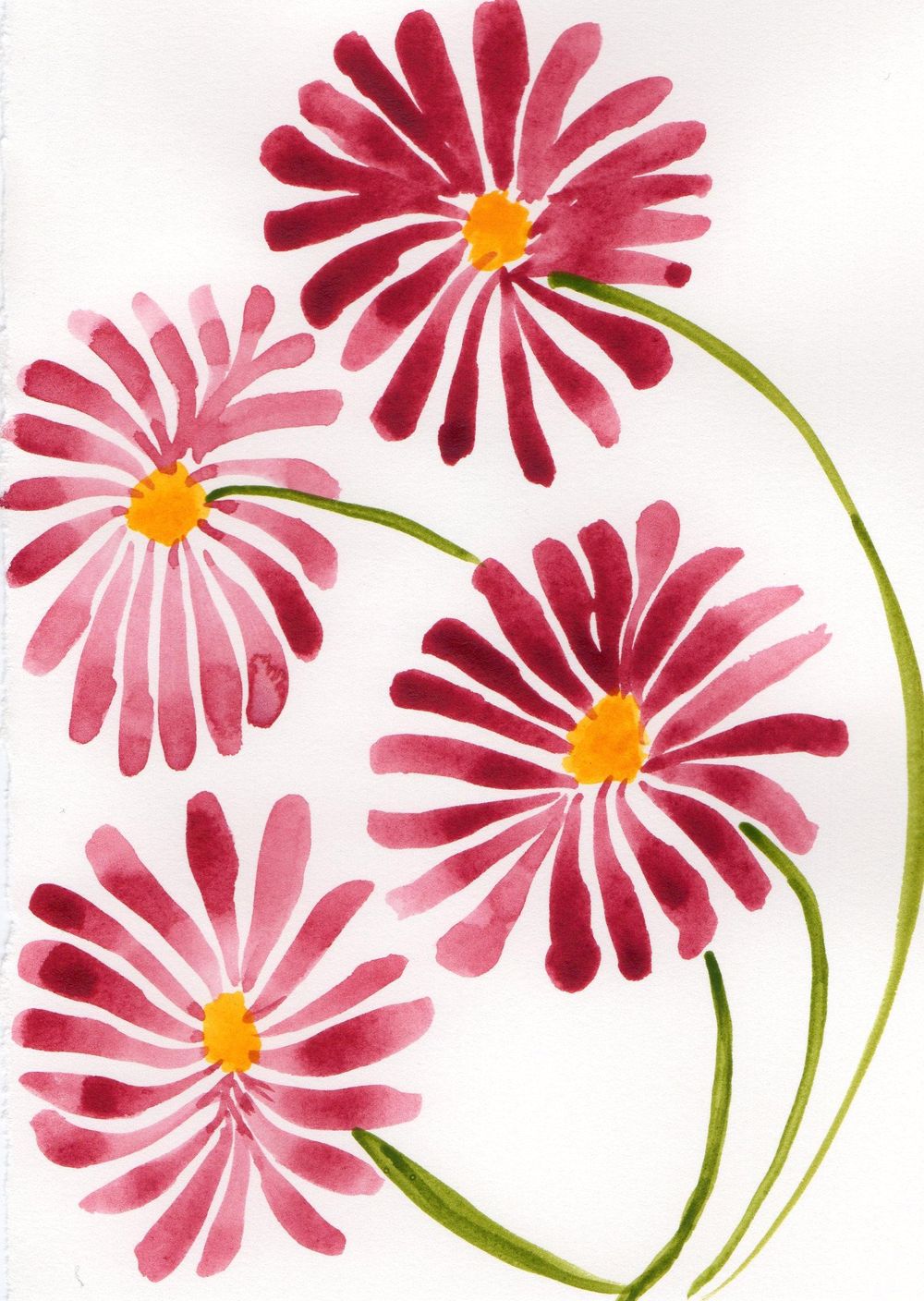 Flowers and Shapes in Gouache and Watercolour - image 7 - student project
