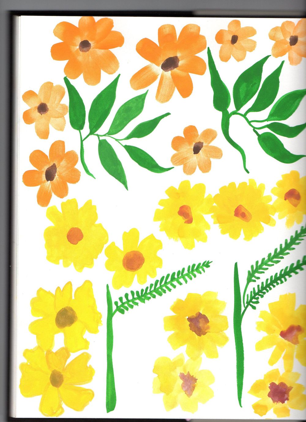 Flowers and Shapes in Gouache and Watercolour - image 6 - student project