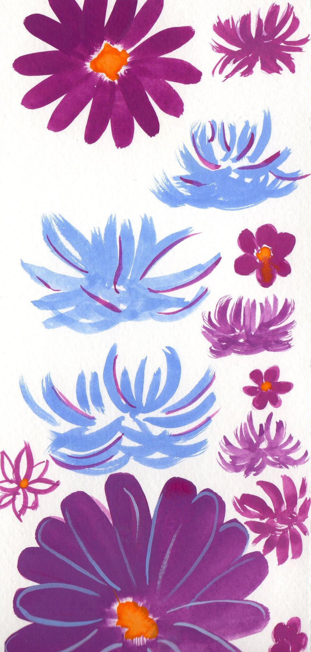 Flowers and Shapes in Gouache and Watercolour - image 5 - student project