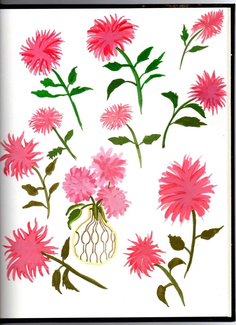 Flowers and Shapes in Gouache and Watercolour - image 3 - student project