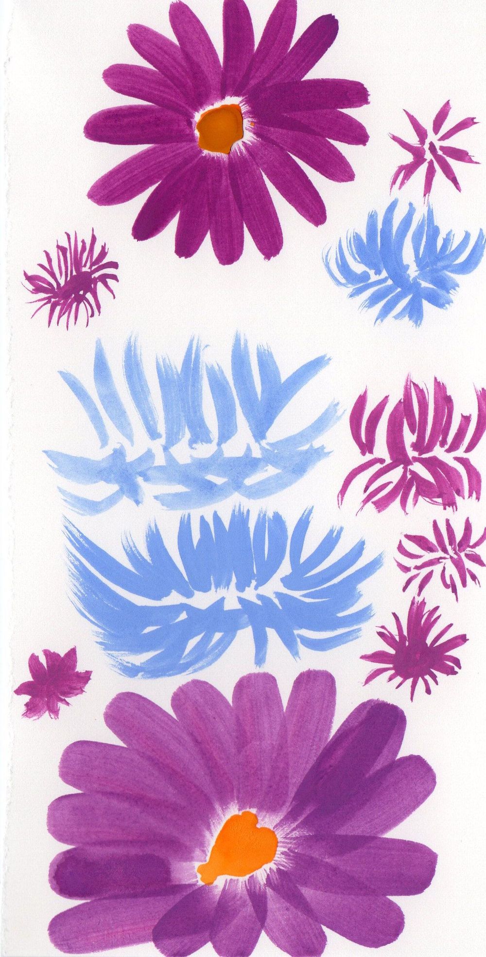 Flowers and Shapes in Gouache and Watercolour - image 4 - student project