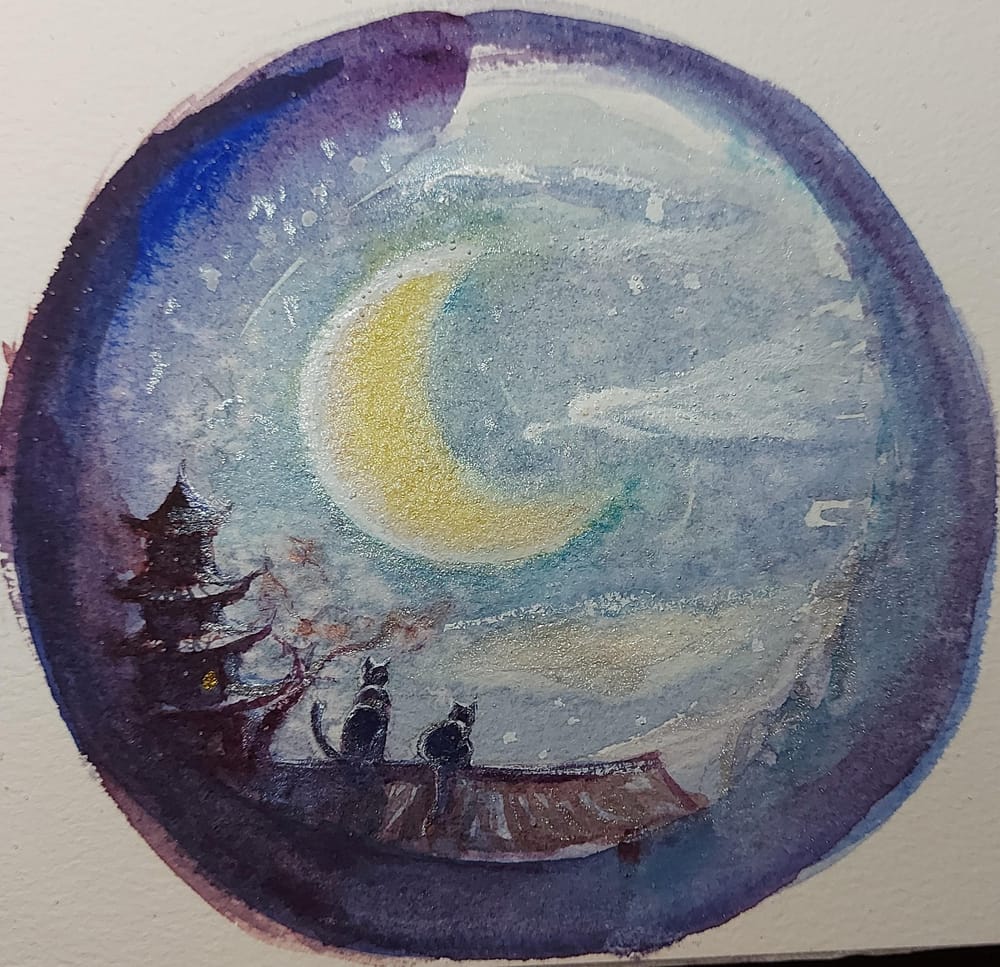 Japanese Watercolor: Enso with Nature's 4 Elements for Beginners - image 4 - student project