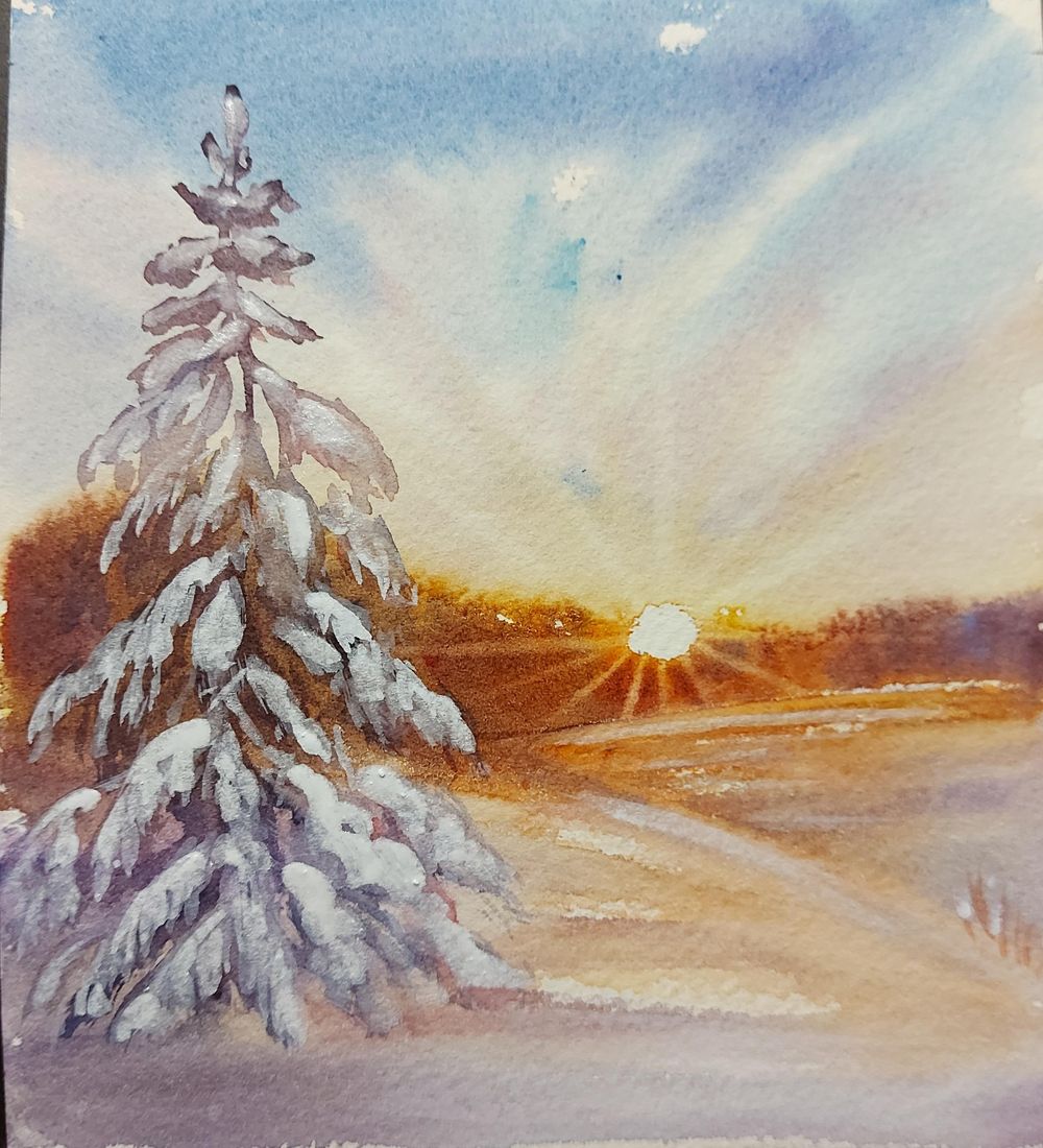 Watercolor Winter Wonderland: A 7-Day Challenge To Nurture Creative Habit - image 5 - student project