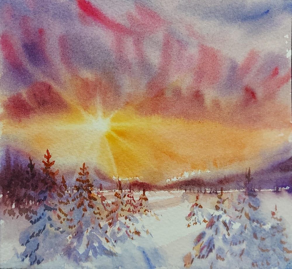 Watercolor Winter Wonderland: A 7-Day Challenge To Nurture Creative Habit - image 3 - student project