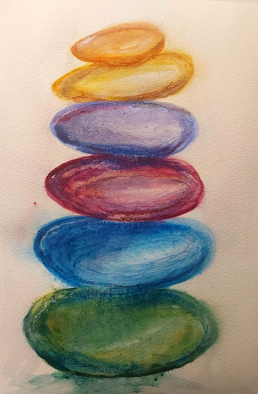 Watercolor for Beginners: Minimal Japanese Stones - image 1 - student project