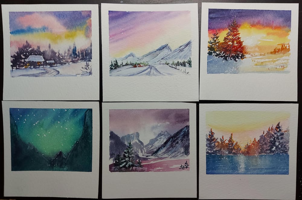 Winter Polaroids: Simple Watercolor Landscapes for Beginners - image 1 - student project