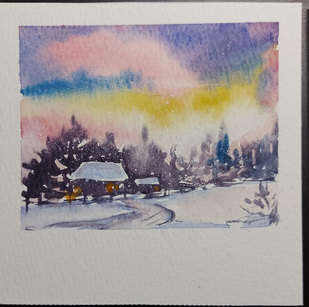 Winter Polaroids: Simple Watercolor Landscapes for Beginners - image 3 - student project