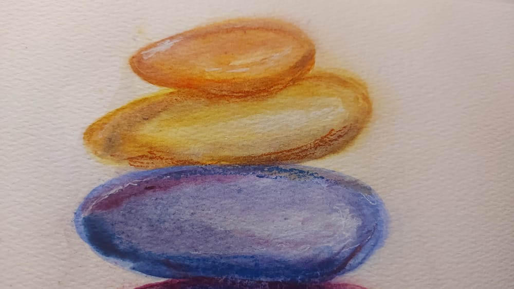 Watercolor for Beginners: Minimal Japanese Stones - image 2 - student project