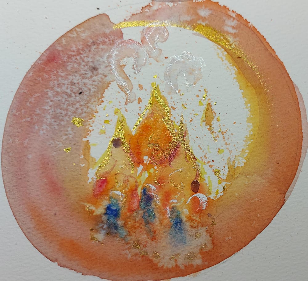 Japanese Watercolor: Enso with Nature's 4 Elements for Beginners - image 2 - student project