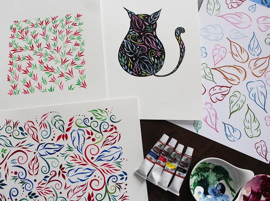 More brushstroke practice with gouache and markers - image 1 - student project
