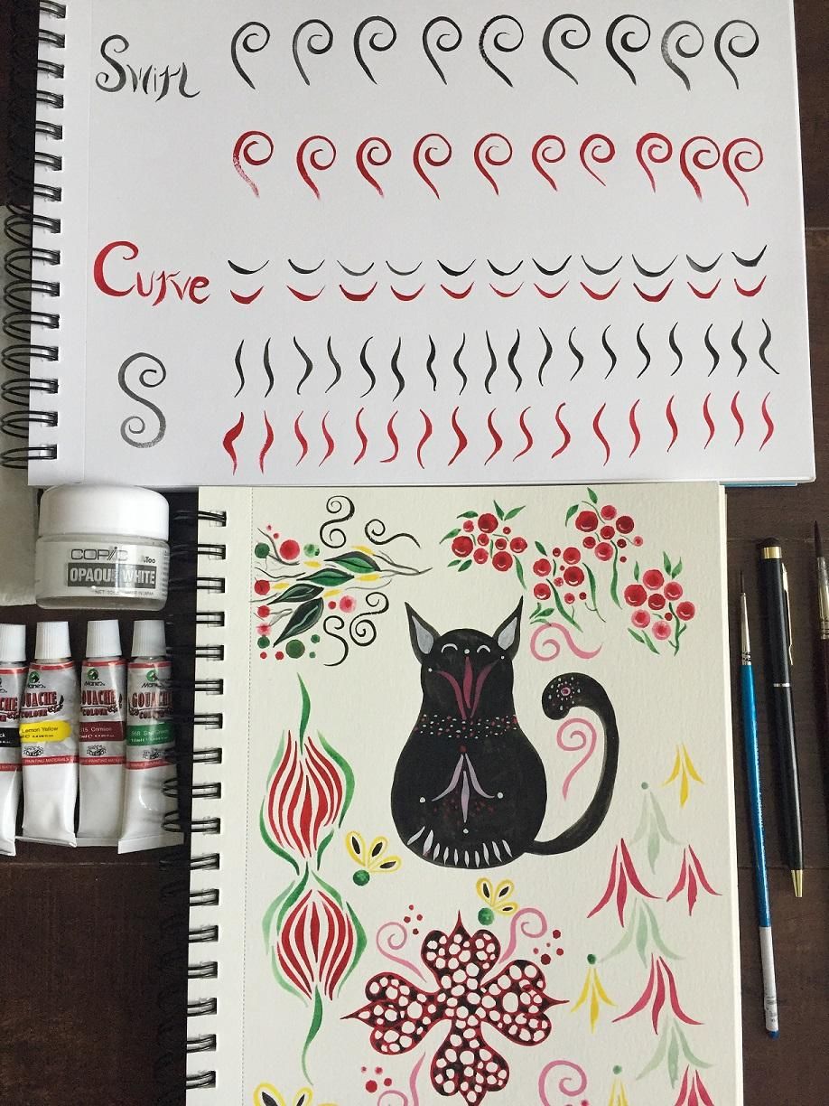 More brushstroke practice with gouache and markers - image 5 - student project