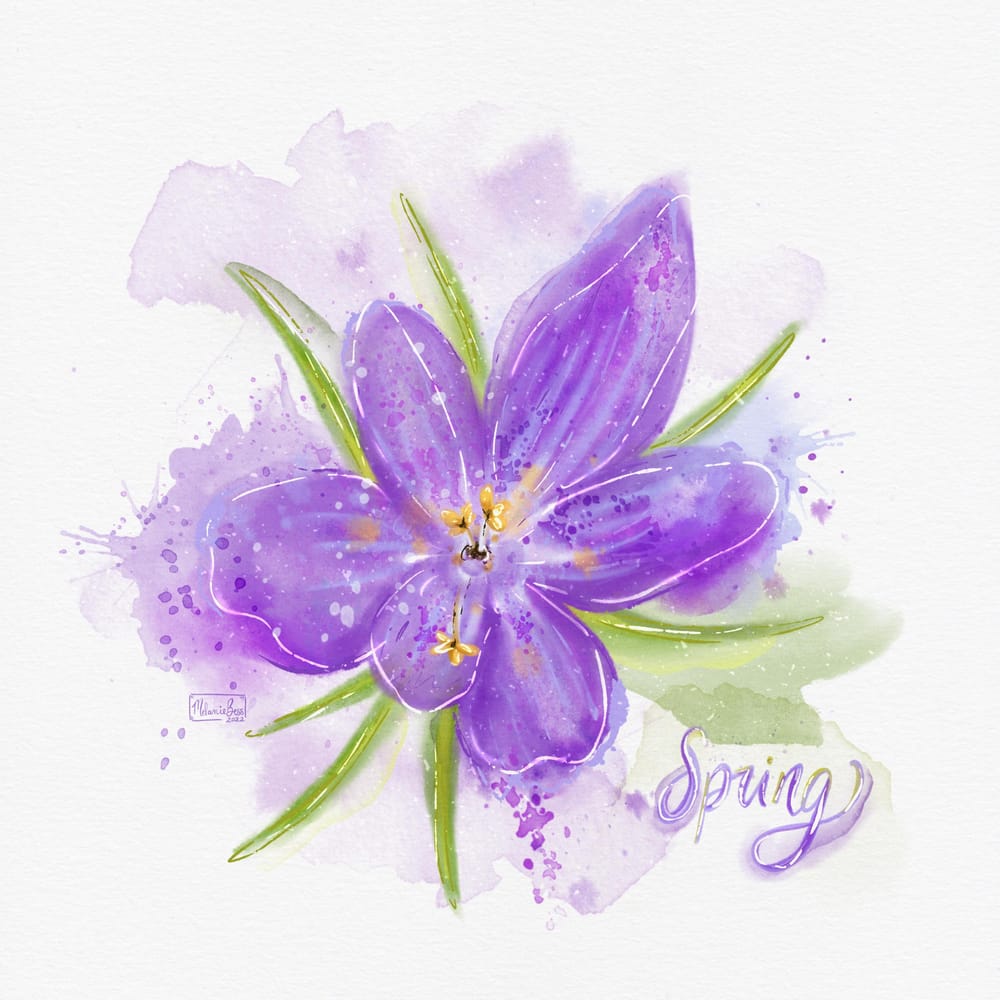 Messy Watercolor Spring Floral - image 1 - student project
