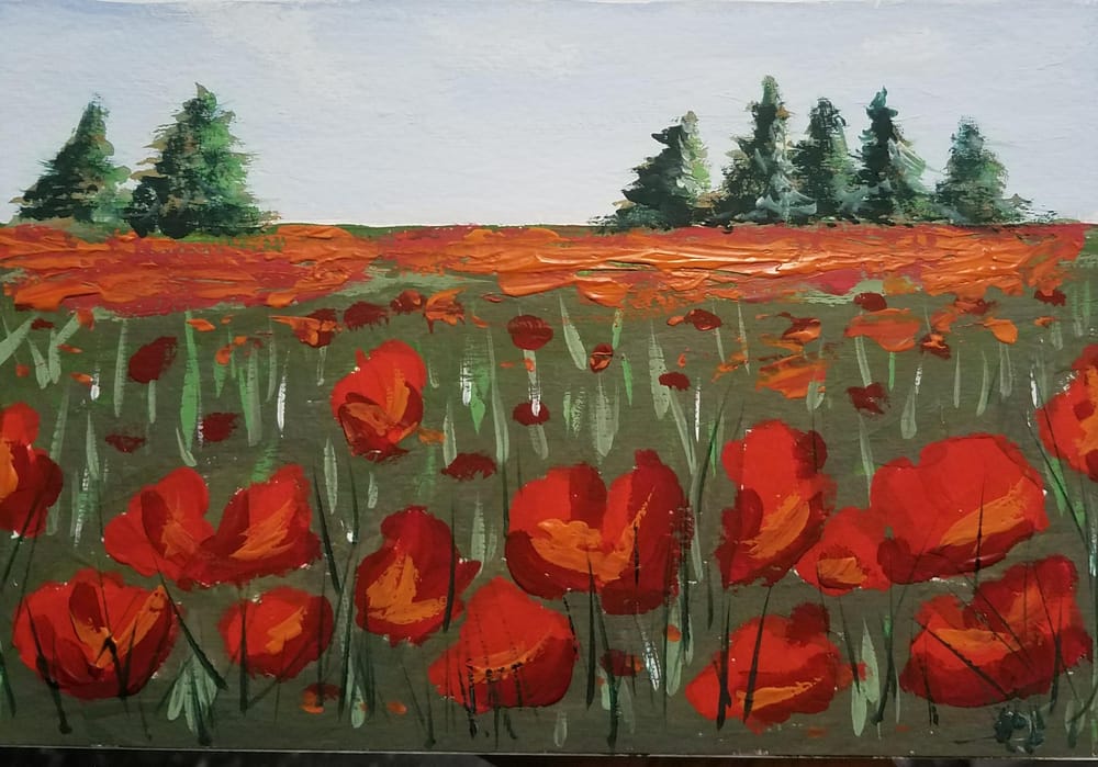 Red field gouache 082623 - image 1 - student project