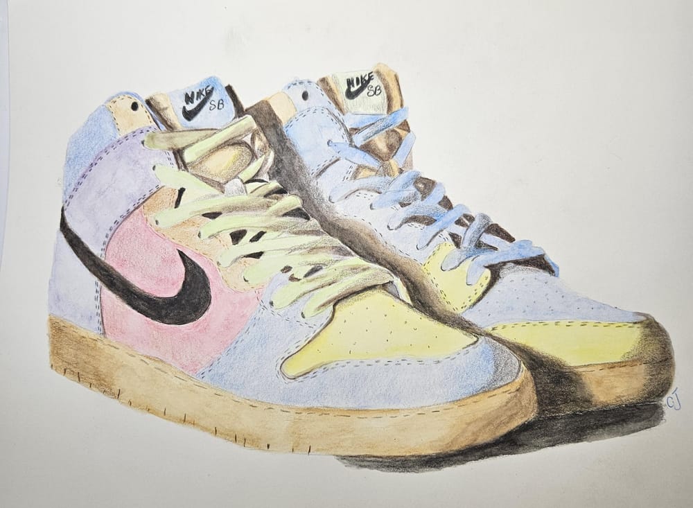 Watercolor pencils - sneakers - image 1 - student project