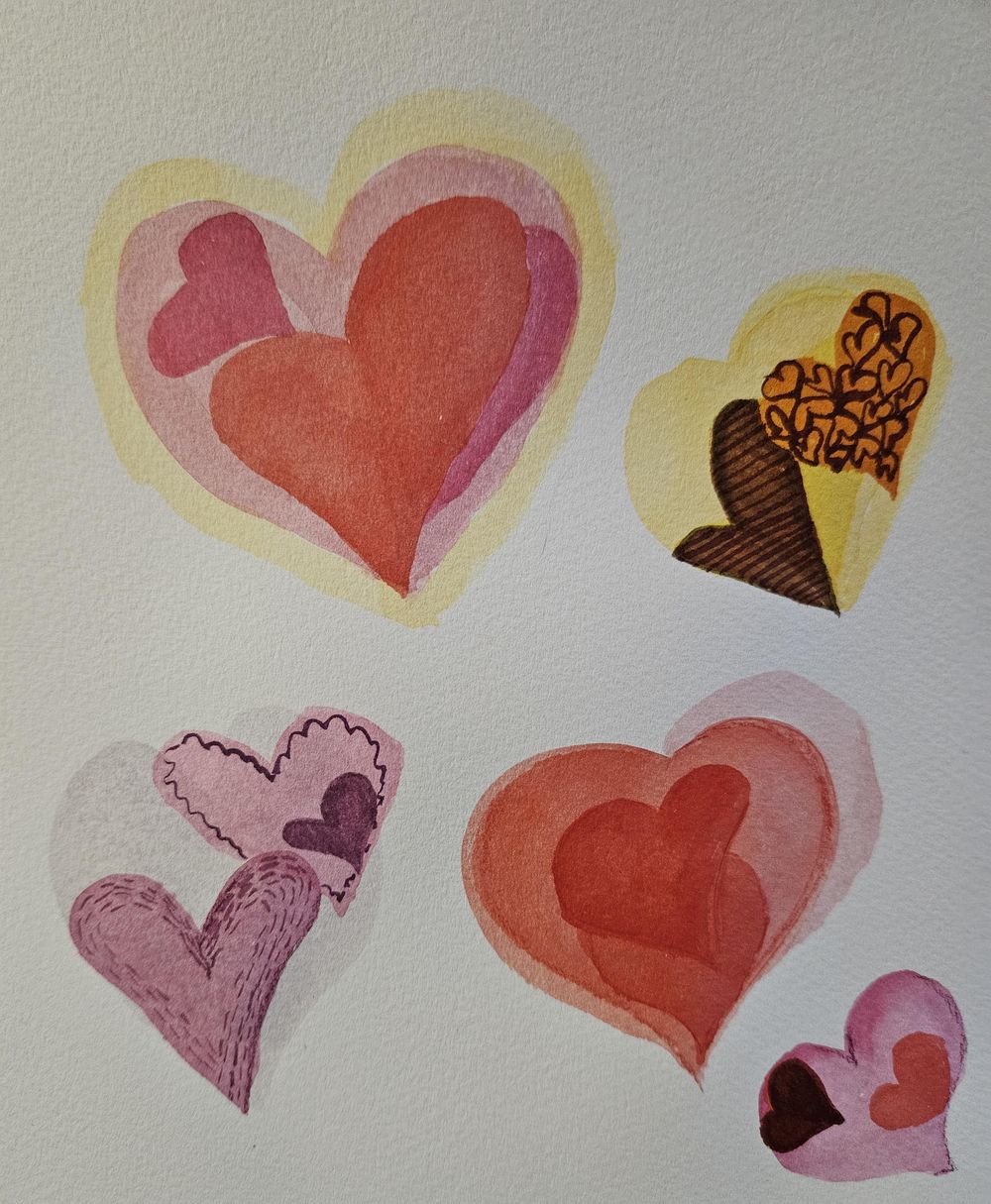 Hearts doodling - image 1 - student project