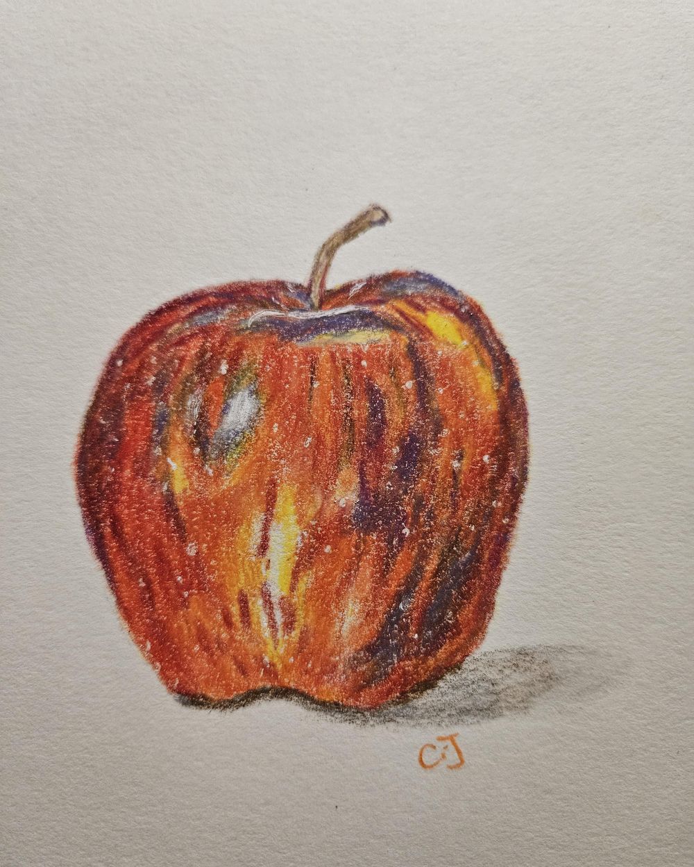 Apple colored pencil - image 1 - student project