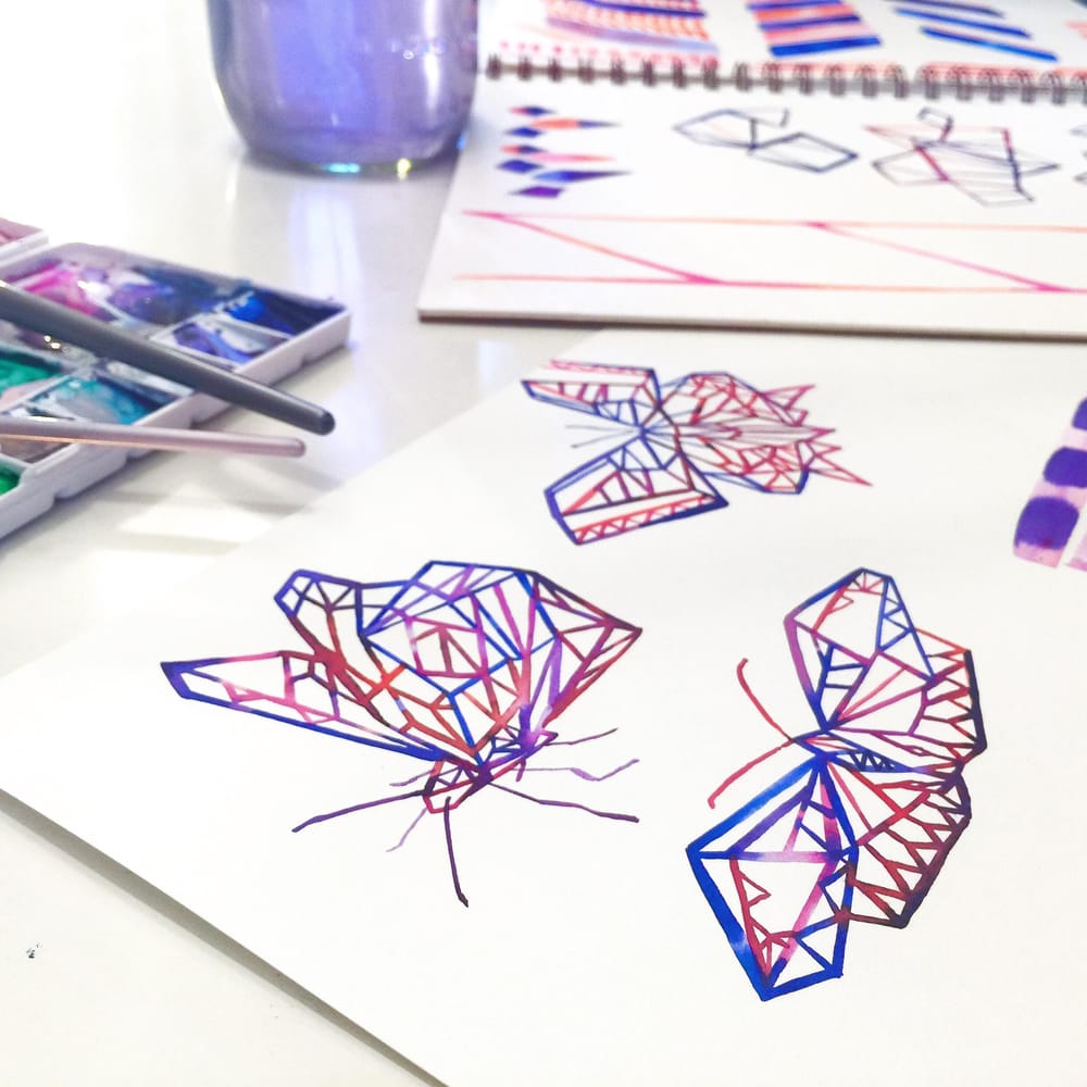 Pattern Play: Watercolor V in Blue - image 1 - student project