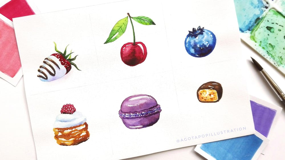Watercolour sweets. - image 3 - student project