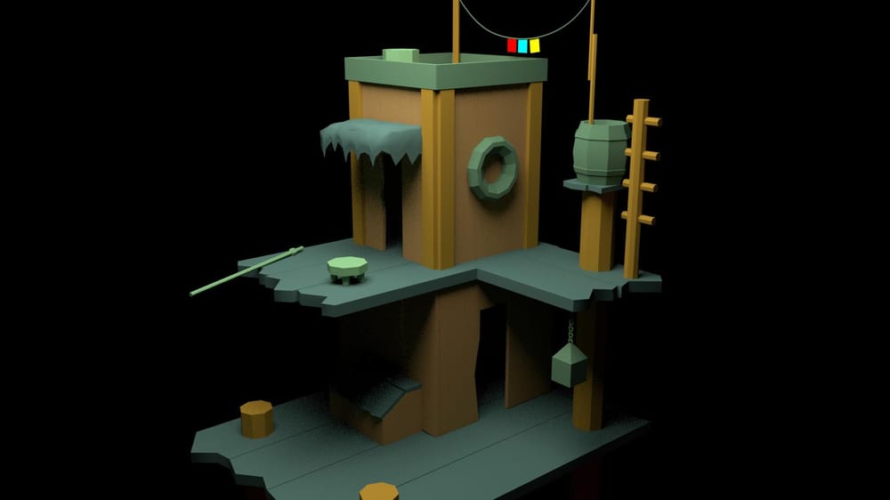 low poly fishing house - image 1 - student project