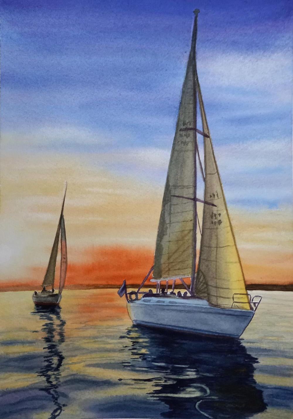 Sailboats and Water Reflections - image 1 - student project
