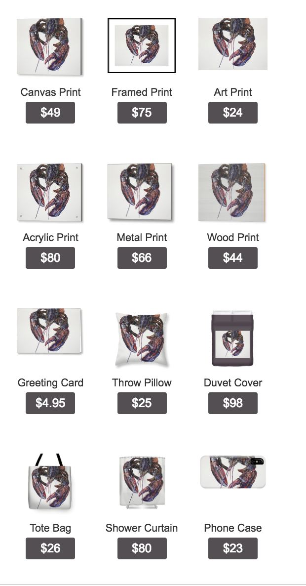 Selling 1000 of my Lobster Prints/Products - image 1 - student project