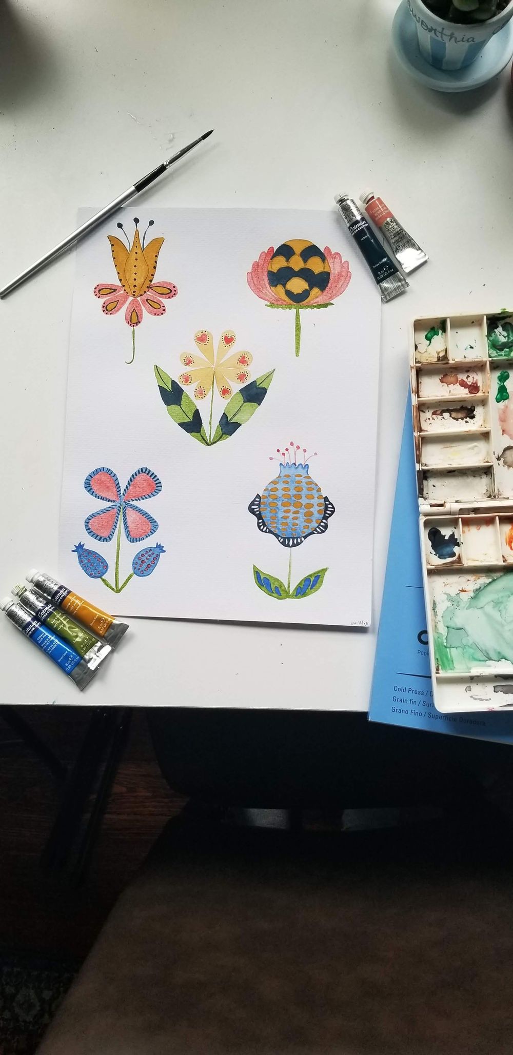 Modern Folk Flowers - image 2 - student project