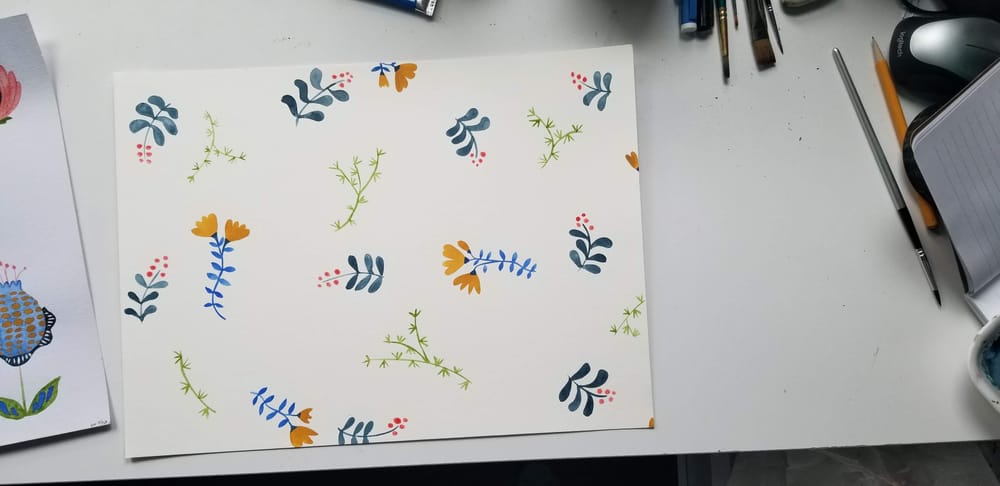 Modern Folk Flowers - image 1 - student project