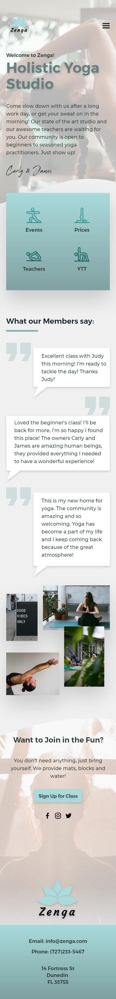 Yoga Studio Website Design - image 2 - student project