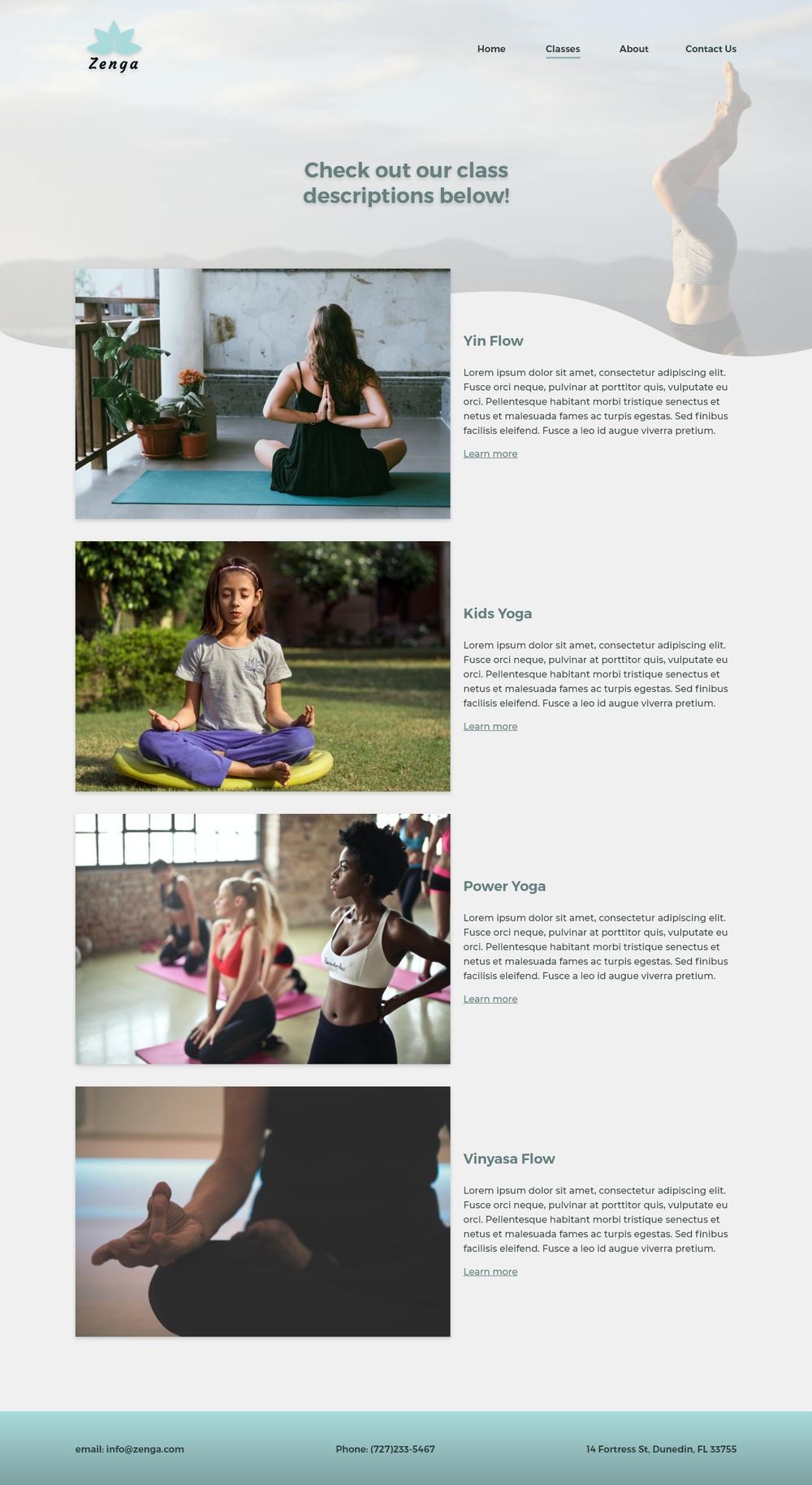 Yoga Studio Website Design - image 3 - student project