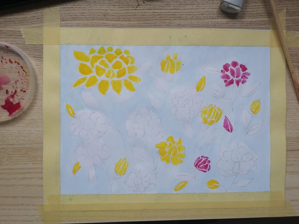 Peonies with ink - image 4 - student project