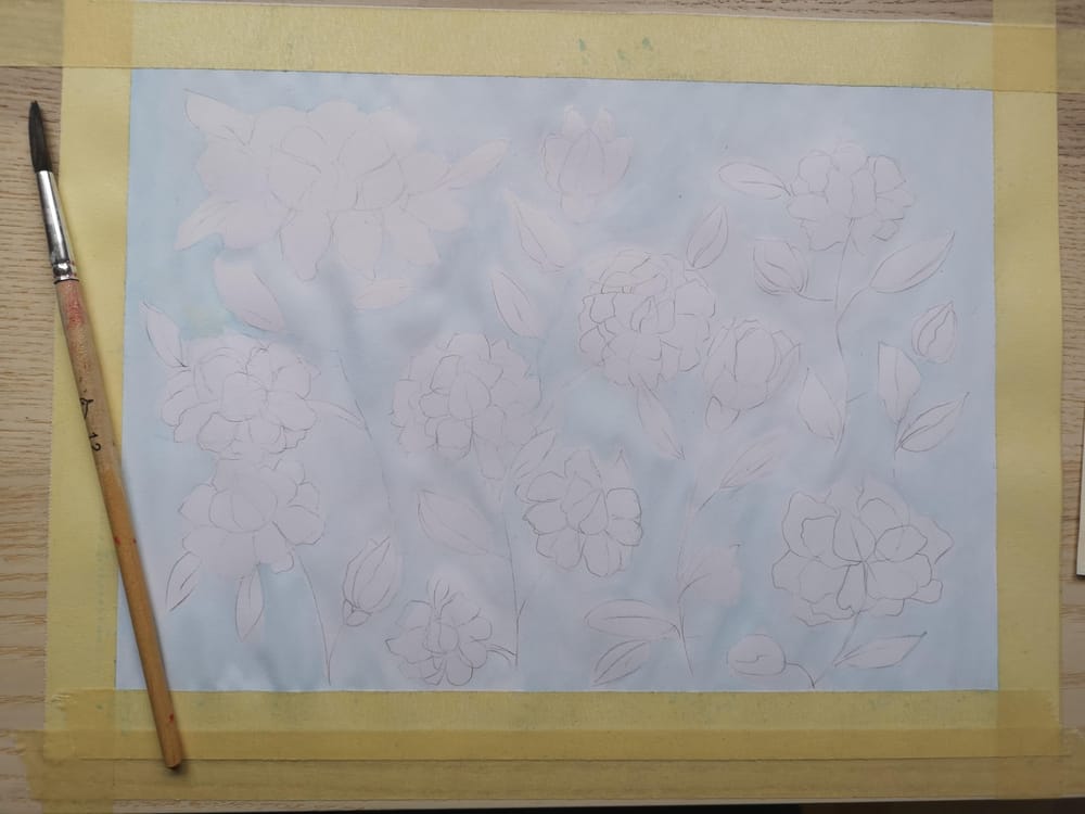 Peonies with ink - image 3 - student project