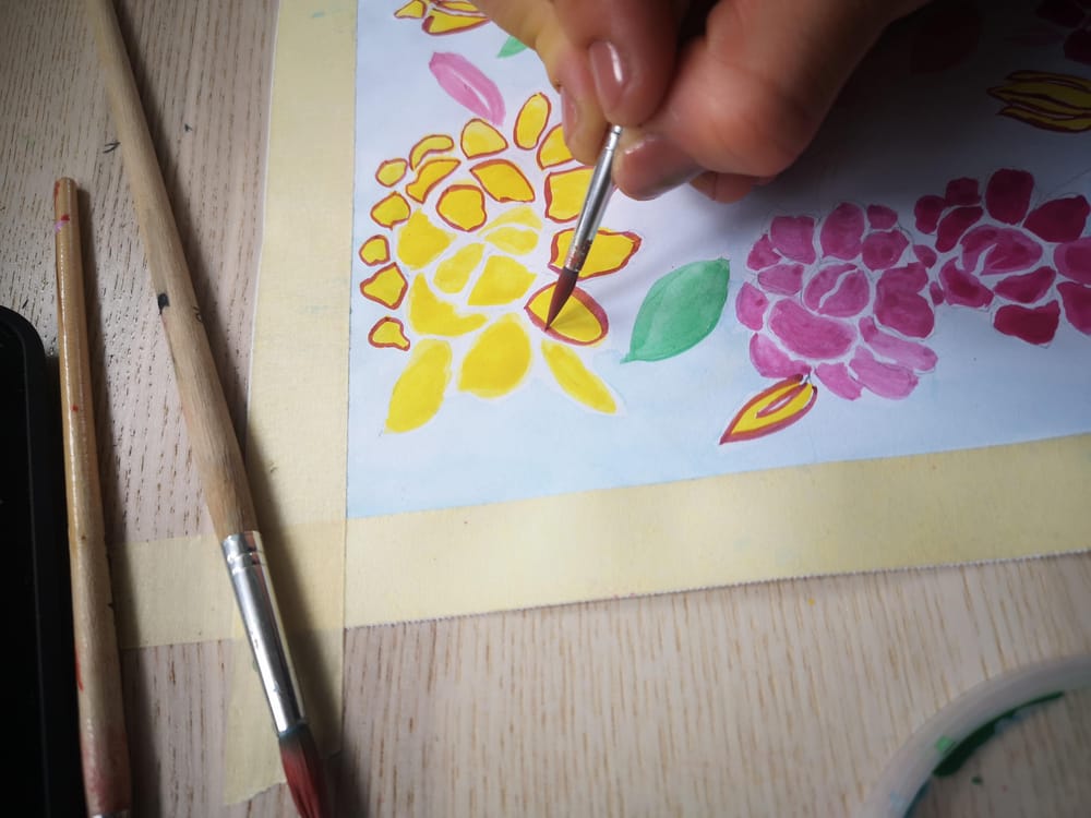 Peonies with ink - image 5 - student project