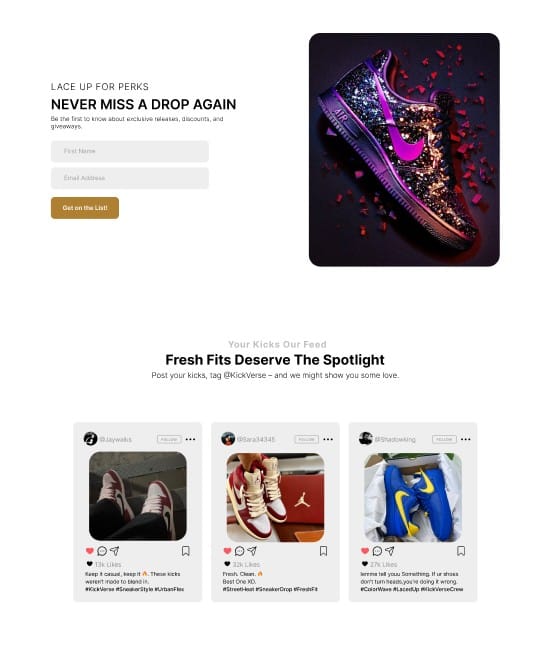 Sneakers Shop - Landing Page - image 3 - student project