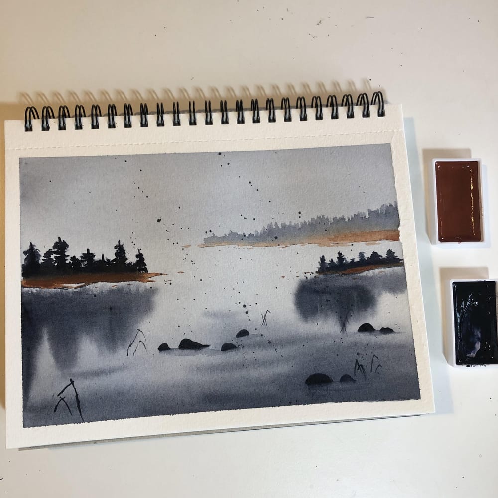 Soft and Flowy Watercolour Landscapes - image 3 - student project
