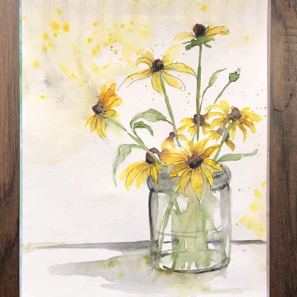 5 flowers in watercolour - image 2 - student project