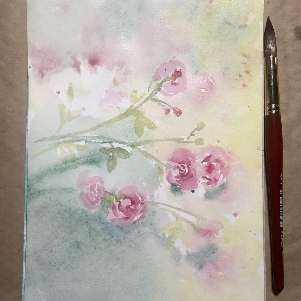 5 flowers in watercolour - image 6 - student project