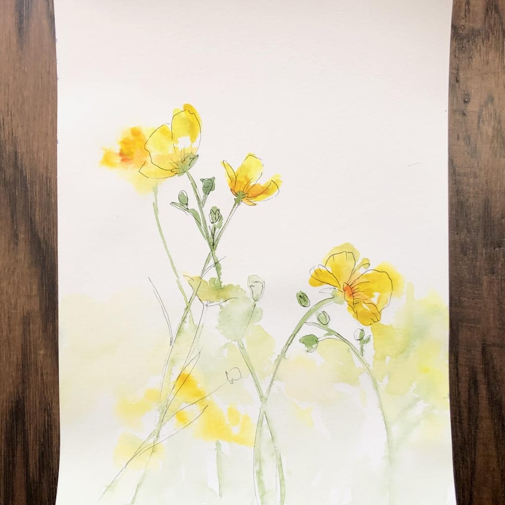 5 flowers in watercolour - image 5 - student project