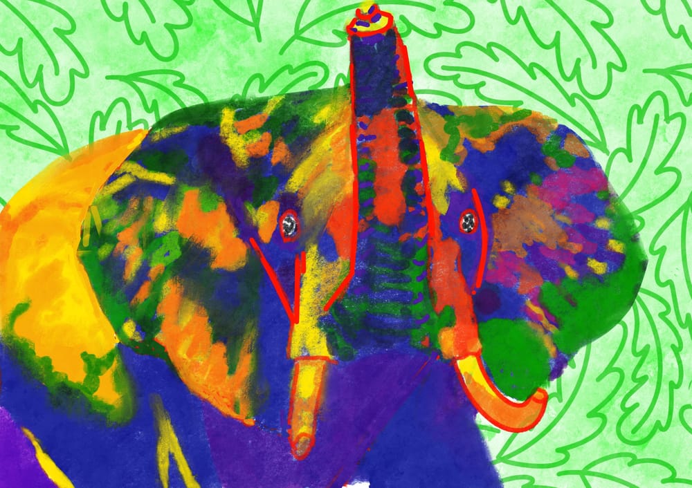 Colored elephant - image 1 - student project