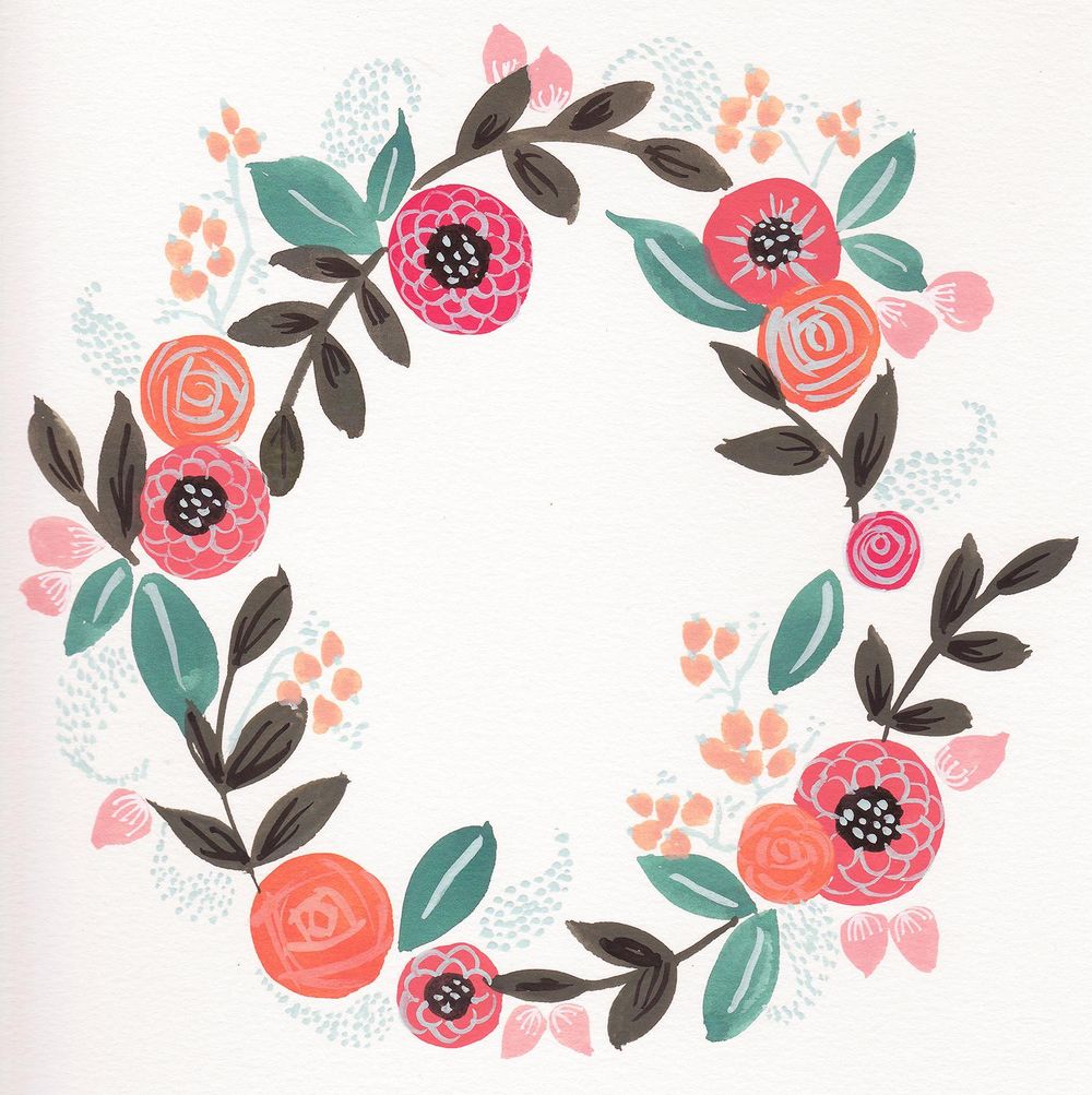 Vintage Floral Wreath - image 1 - student project