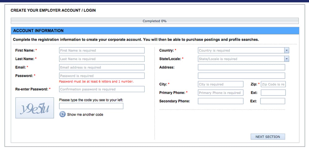 Corporate User Account Set Up Form - image 1 - student project