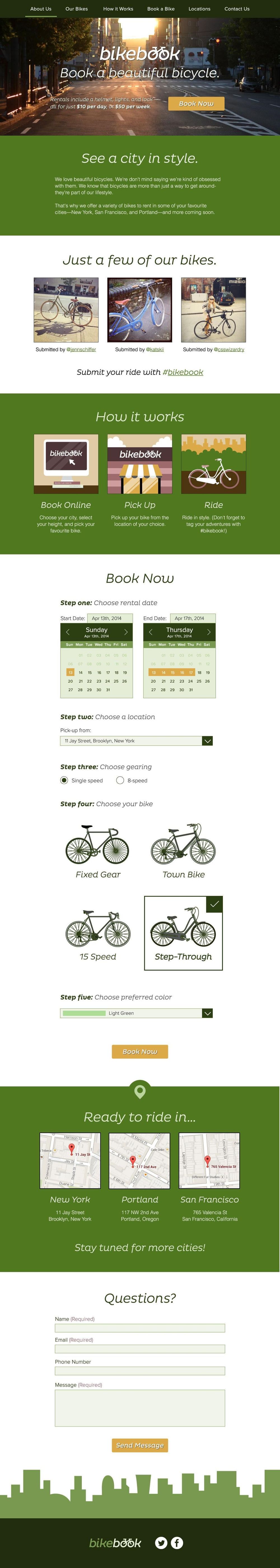 BikeBook Website - Moonrise Kingdom Inspired - image 7 - student project